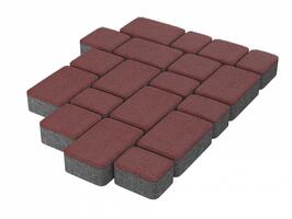  Тротуарная плитка Каменный Век Старый город 60 мм. Красный: внешний вид
